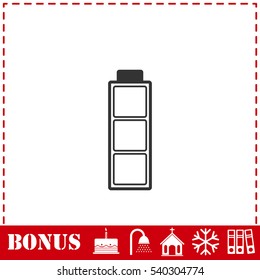 Battery empty icon flat. Simple vector symbol and bonus icon