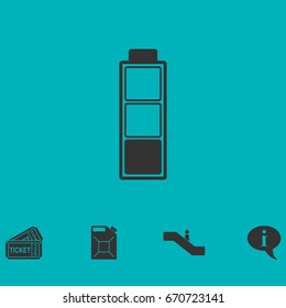 Battery empty icon flat. Simple vector symbol and bonus icon