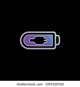 Icono vectorial de gradiente azul del símbolo vacío de la batería