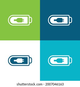 Battery Empty Symbol Flat four color minimal icon set