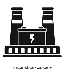 Battery energy factory icon simple vector. Plant safe. Clean power
