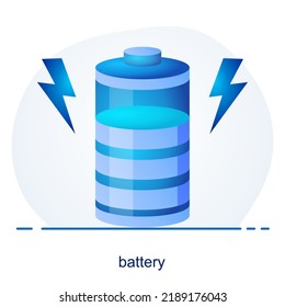 Battery And Energy Icon Concept