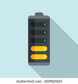 Vector plano del icono de energía de la batería. Carga telefónica. Carga de energía