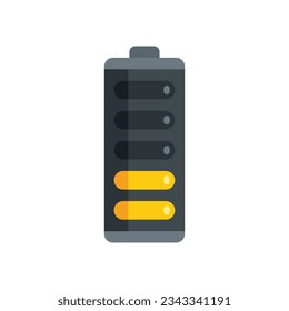 Battery energy icon flat vector. Phone charge. Power recharge isolated