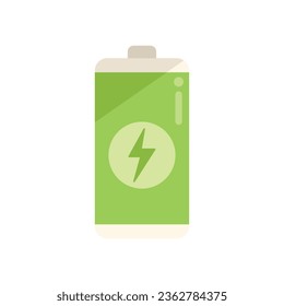 Battery energy icon flat vector. Care home. Digital storage isolated