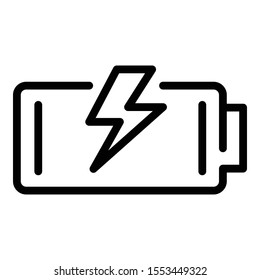 Battery energy icon. Outline battery energy vector icon for web design isolated on white background