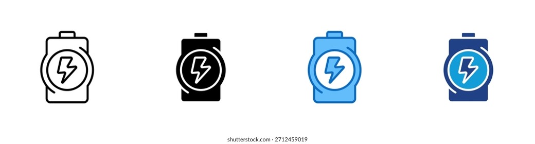 Battery Energy Multiple Style Icon Design Vector - Rechargeable battery representing energy storage and sustainable power solutions