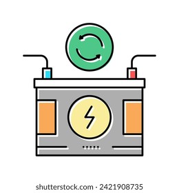 battery energy saving color icon vector. battery energy saving sign. isolated symbol illustration