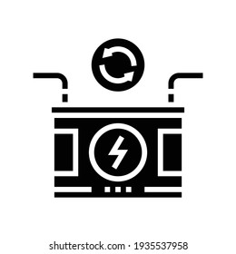 battery energy saving glyph icon vector. battery energy saving sign. isolated contour symbol black illustration