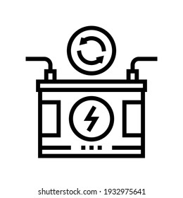 battery energy saving line icon vector. battery energy saving sign. isolated contour symbol black illustration