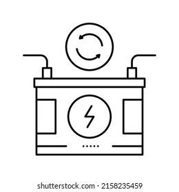 battery energy saving line icon vector. battery energy saving sign. isolated contour symbol black illustration