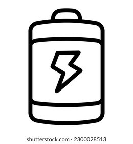 Battery Energy Simple Line Icon Symbol