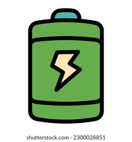 Battery Energy Simple Line Icon Symbol