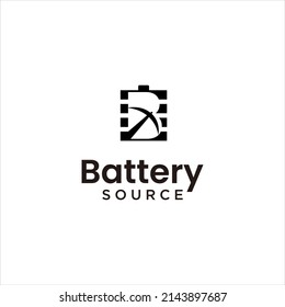 battery energy source logo.plug electricity vector logotype