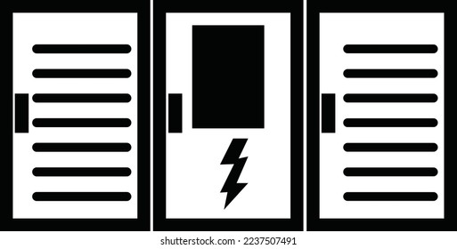 Battery energy storage system icon on white background. Rechargeable lithium-ion battery energy storage sign. Grid backup system symbol. flat style. 