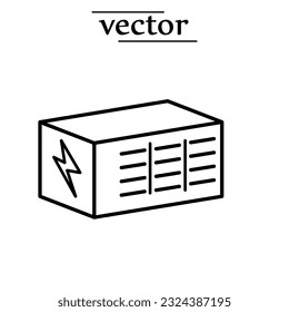 Battery Energy Storage System icon flat illustration on white background..eps