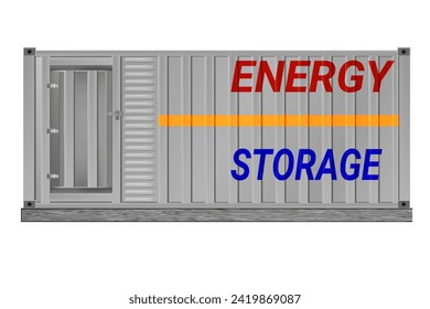 Battery Energy Storage Systems Lithium Ion Power Bank Stromkraftwerk Prozessgrafik einzeln.