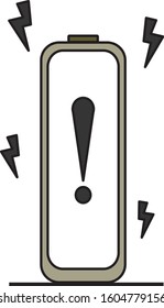 Battery error simple icon illustration
