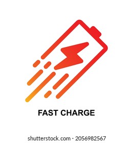 Battery fast charge icon isolated on white background vector illustration.