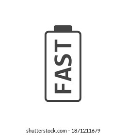 Icono de carga rápida de la batería sobre fondo aislado blanco. Capas agrupadas para una ilustración de edición sencilla. Por tu diseño.