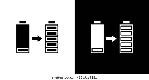 Battery fast charge icon Outline sign symbol set