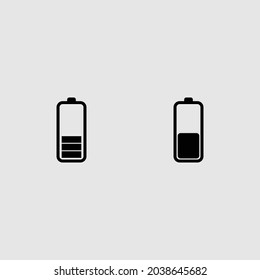 battery fill and outline icon set isolated vector illustration