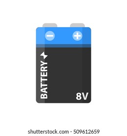 Battery flat colorful clipart isolated. Vector battery and accumulator. Isolated on white background.