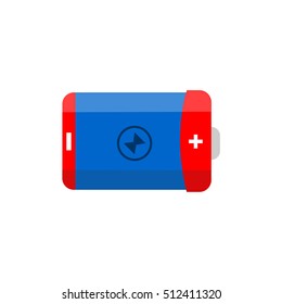 Battery flat colorful clipart isolated. Vector battery and accumulator. Isolated on white background.