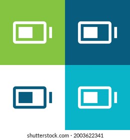 Battery Flat four color minimal icon set