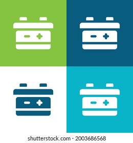 Battery Flat four color minimal icon set