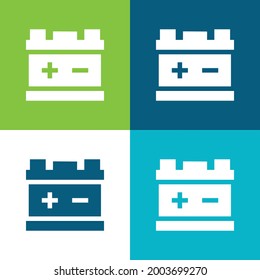Batería Plano cuatro colores mínimo conjunto de iconos