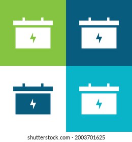 Battery Flat four color minimal icon set