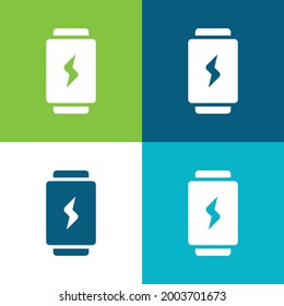 Batería Plano cuatro colores mínimo conjunto de iconos