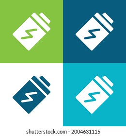 Battery Flat four color minimal icon set