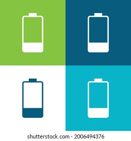 Batería Plano cuatro colores mínimo conjunto de iconos