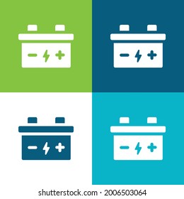 Batterieflache, minimale Icon-Einstellung für vier Farben