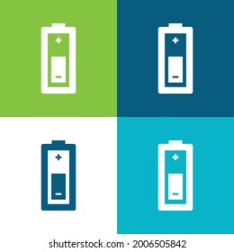 Batería Plano cuatro colores mínimo conjunto de iconos