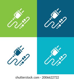 Battery Flat four color minimal icon set