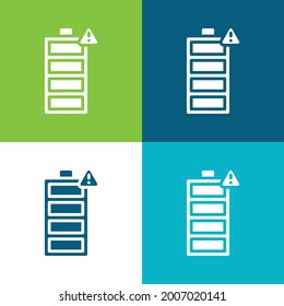 Battery Flat four color minimal icon set
