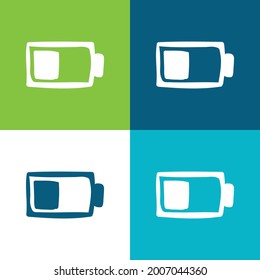 Batería Plano cuatro colores mínimo conjunto de iconos