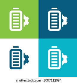 Battery Flat four color minimal icon set