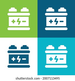 Battery Flat four color minimal icon set
