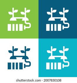 Battery Flat four color minimal icon set