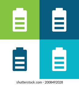 Batería Plano cuatro colores mínimo conjunto de iconos