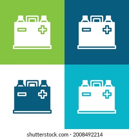 Battery Flat four color minimal icon set