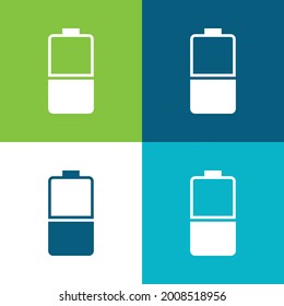 Batería Plano cuatro colores mínimo conjunto de iconos