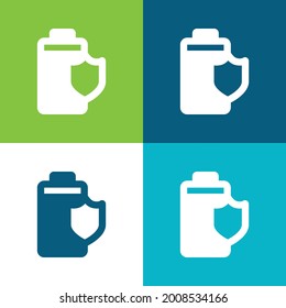 Battery Flat four color minimal icon set