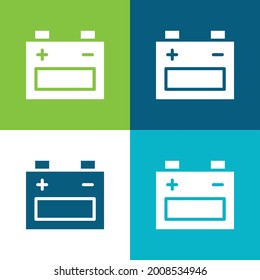 Battery Flat four color minimal icon set