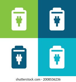 Batería Plano cuatro colores mínimo conjunto de iconos