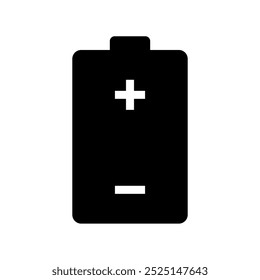 Battery flat icon black color